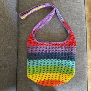 Rainbow Crochet Crossbody Bag 🌈